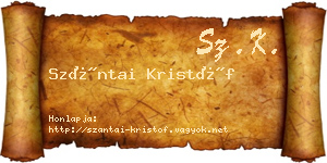 Szántai Kristóf névjegykártya