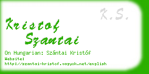 kristof szantai business card