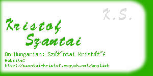 kristof szantai business card